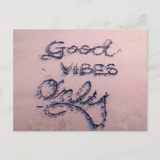 Postal La playa y la arena de las buenas vibraciones (Anverso)