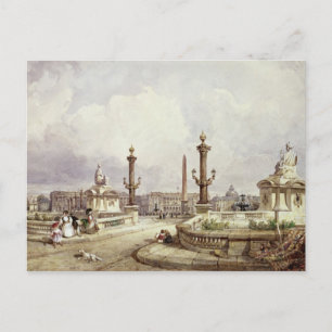 Postal La plaza de la Concordia, c.1837