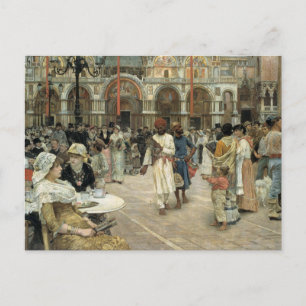 Postal La Plaza de San Marcos, Venecia, 1883 por Willia