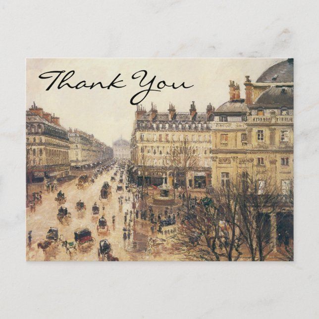 Postal La plaza del teatro francés de Pissarro, París: ll (Anverso)