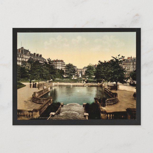 Postal La plaza y la plaza D'Arcy, Dijon, Francia (Anverso)