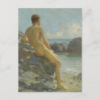 Postal La pluma de Henry Scott Tuke