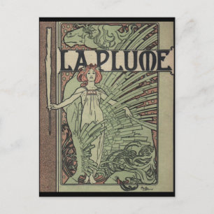 Postal La Plume De Alfons Mucha