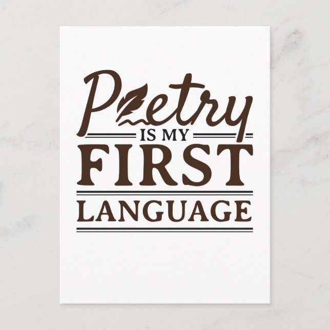 Postal La poesía es mi primer escritor de poetas en idiom (Anverso)