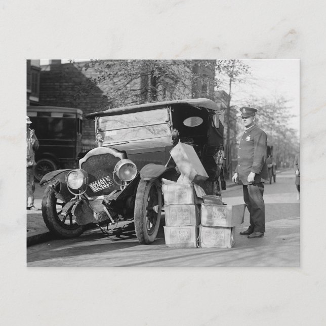 Postal La policía capturó el auto de los Bootleggers, 192 (Anverso)