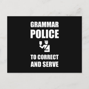 Postal La Policía De Gramática Para Corregir Y Servir Div