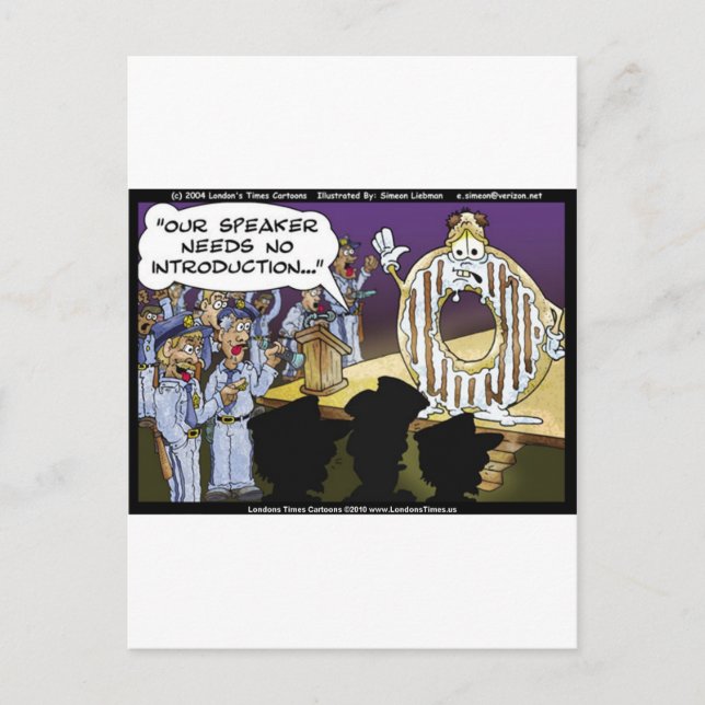 Postal La policía y los donuts son unos tragos y regalos  (Anverso)