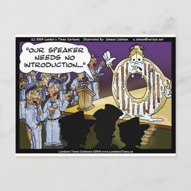 Postal La policía y los donuts son unos tragos y regalos  (Anverso)