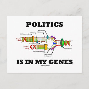 Postal La política está en mis genes Humor de ADN