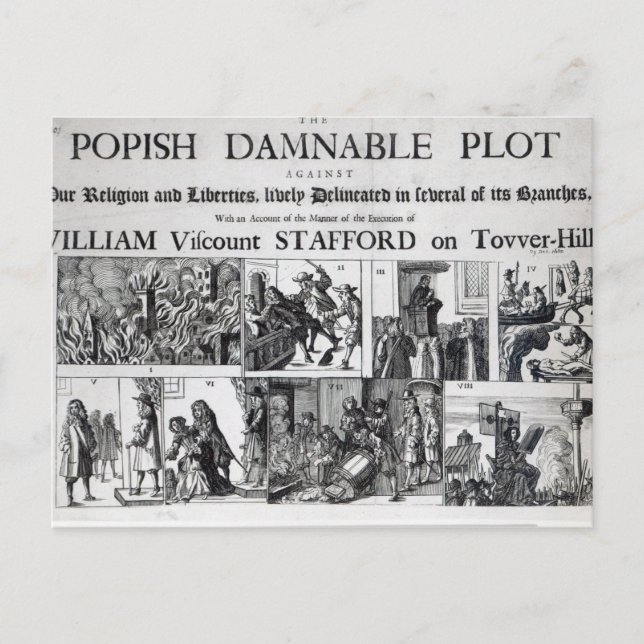 Postal La Popish Damnable (Anverso)