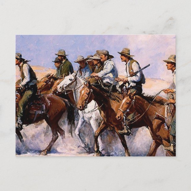 Postal "La Posse" Arte Occidental de WHD Koerner (Anverso)