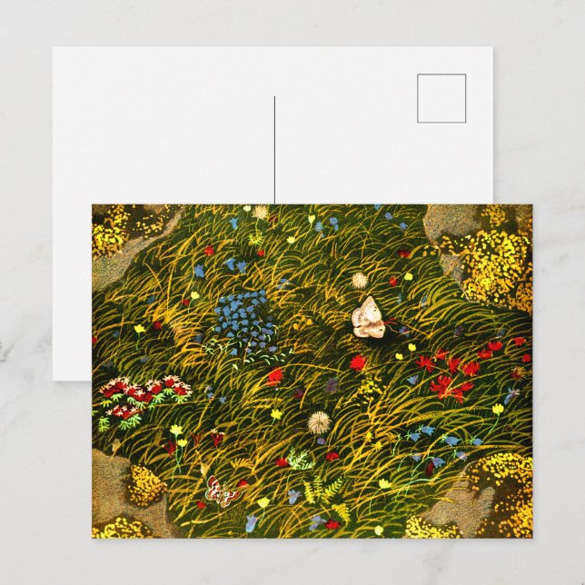 Postal La pradera alpina del Art Nouveau (Anverso / Reverso)