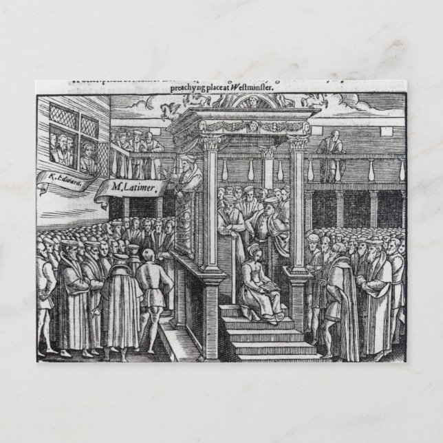 Postal La predicación de Hugh Latimer ante el Rey Eduardo (Anverso)