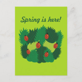 Postal La Primavera De Las Hojas Verdes Y Los Bugs De Lad