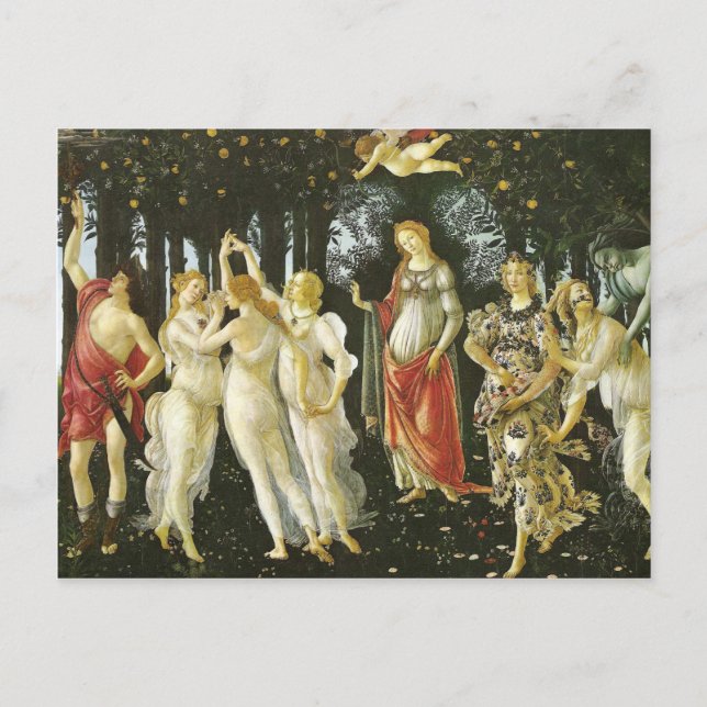 Postal La Primavera de Sandro Botticelli (Anverso)