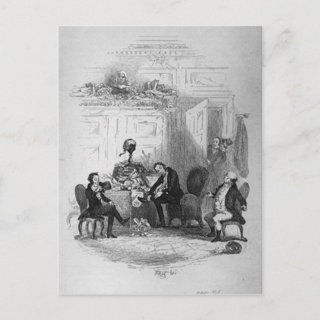 Postal La primera entrevista con el Sr. Serjeant Snubbin (Anverso)