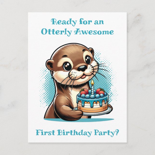 Postal La primera fiesta de cumpleaños de un chico con te (Anverso)