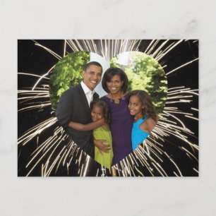 Postal La primera foto familiar del presidente Obama en E