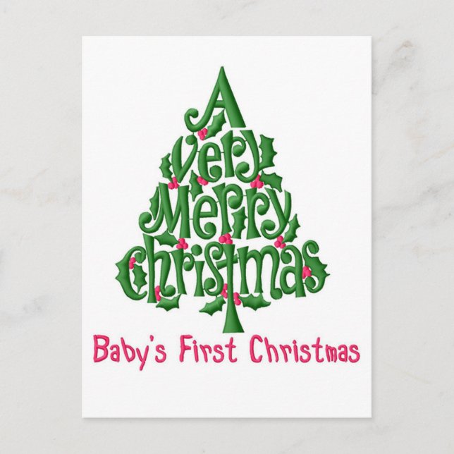 Postal La primera Navidad del bebé (Anverso)