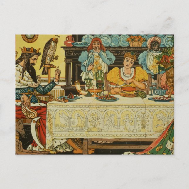 Postal La princesa comparte su cena con la rana, de (Anverso)