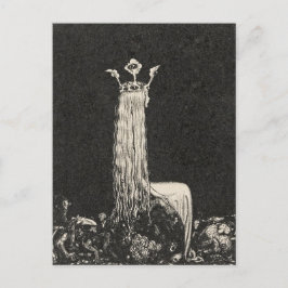 Postal La princesa John Bauer y el arte vintage de los tr