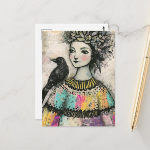 Postal La Princesa y el Cuervo