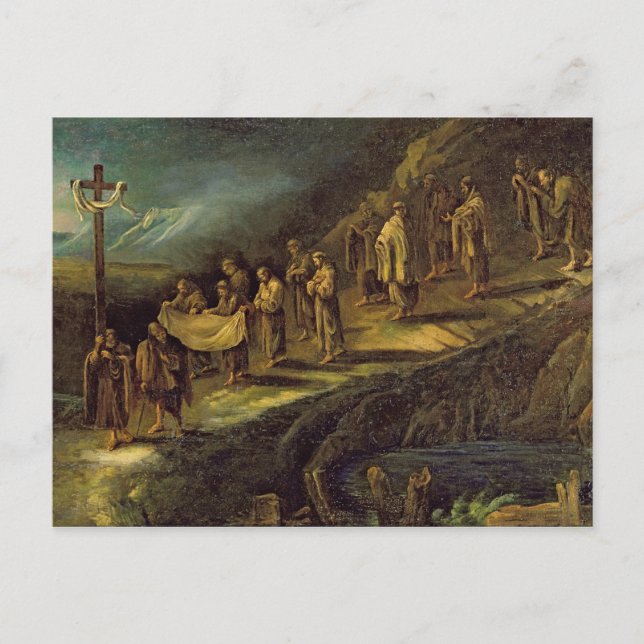 Postal La procesión de la sagrada mortaja (Anverso)