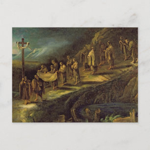 Postal La procesión de la sagrada mortaja