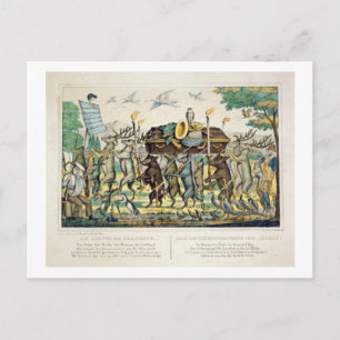 Postal La procesión del cazador, c.1850 (luz de color a m