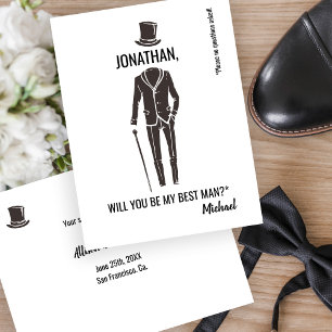 Postal La propuesta divertida y elegante del Hombre Mejor