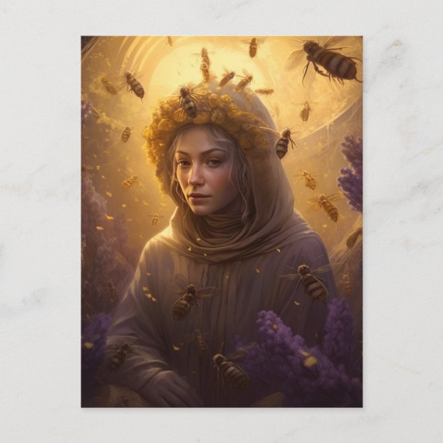 Postal La protectora de la doncella de miel (Anverso)