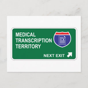 Postal La próxima salida de la transcripción médica