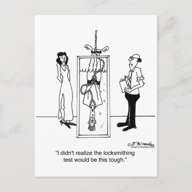 Postal La prueba de herrería es difícil (Anverso)