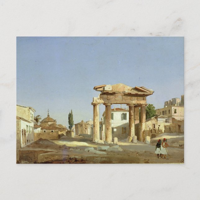 Postal La Puerta de Agora en Atenas, 1843 (Anverso)