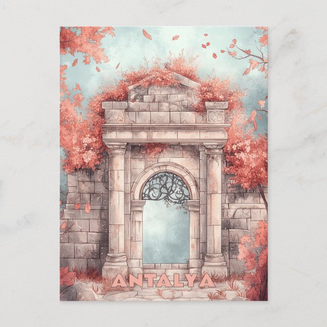 Postal La puerta de Hadrian, Antalya Turkiye Travel (Anverso)