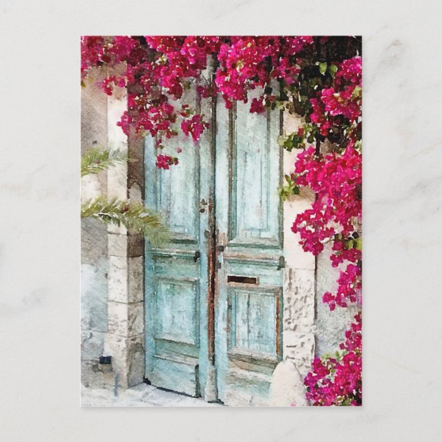 Postal La puerta de la cabaña