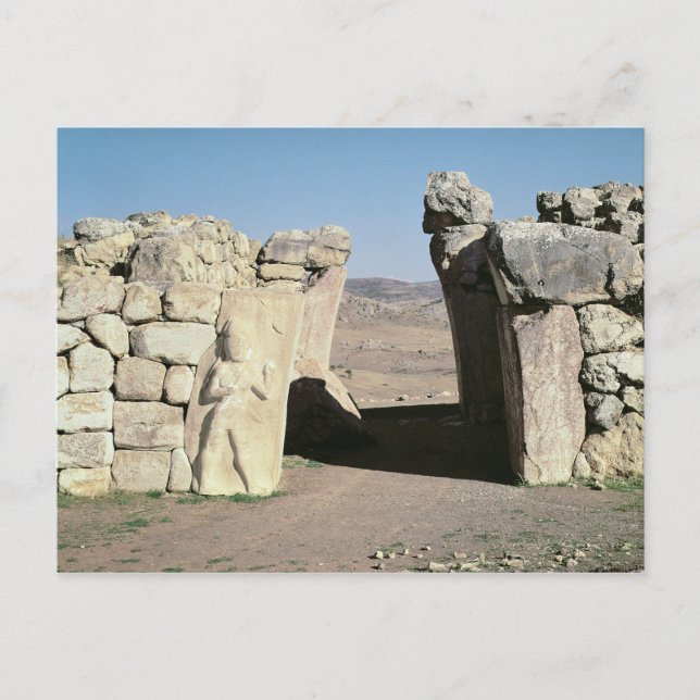 Postal La Puerta del Rey desde las paredes de Hattusas (Anverso)