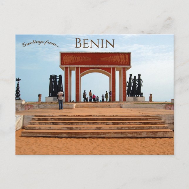 Postal La puerta sin retorno de Ouidah Benín (Anverso)