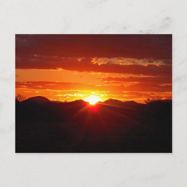 Postal La puesta de sol de John mientras limpiaba el gara (Anverso)