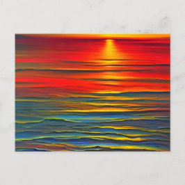 Postal La puesta de sol del océano de manera abstracta