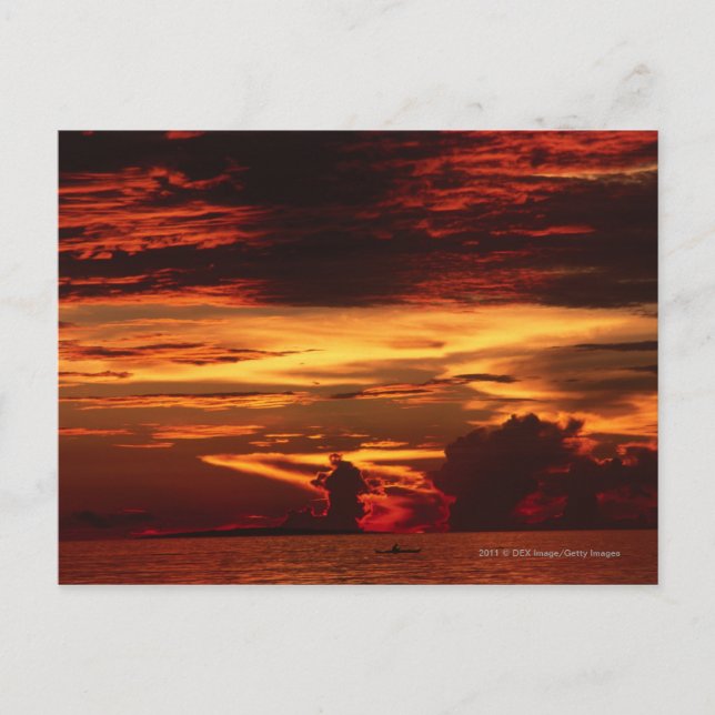 Postal La puesta de sol en el mar (Anverso)