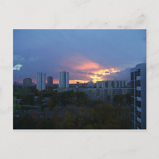 Postal La puesta del sol de Toronto (Anverso)