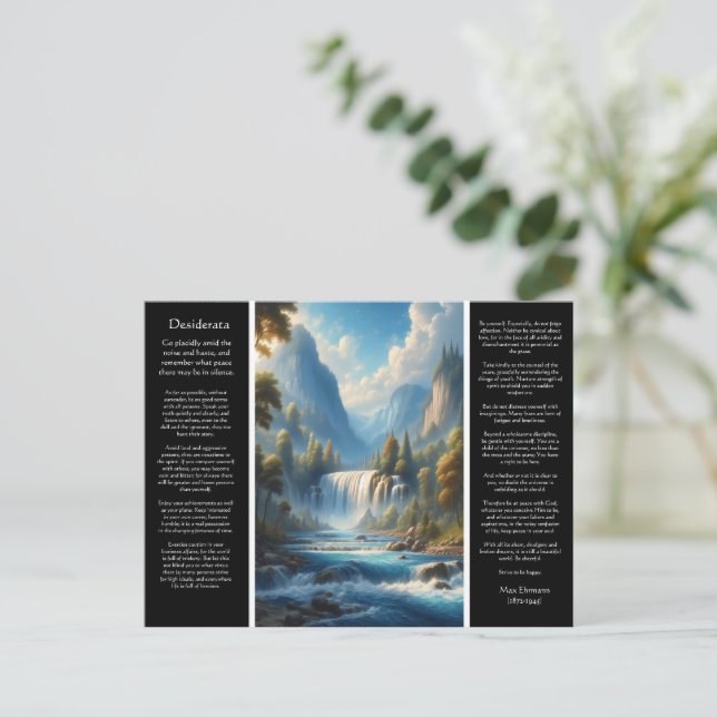 Postal La quietud de la desiderata en la corriente (Anverso de pie)