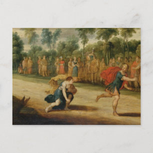 Postal La raza de Atalanta e Hippomenes (aceite en el pan