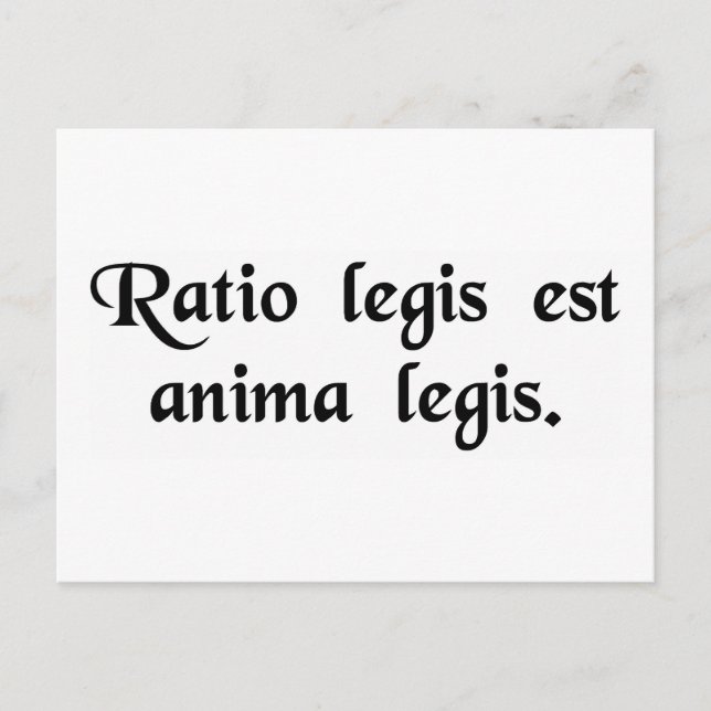 Postal La razón de la ley es el alma de la ley. (Anverso)