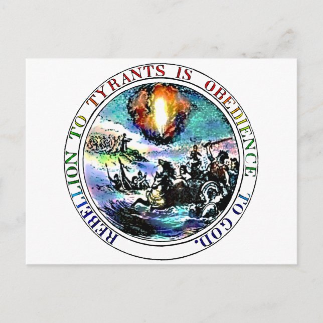 Postal La rebelión contra los tiranos es la obediencia a  (Anverso)