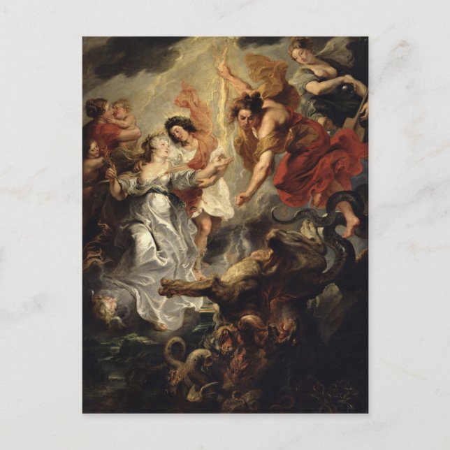 Postal La reconciliación de Marie de Medici y ella (Anverso)