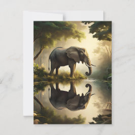Postal La reflexión de un elefante