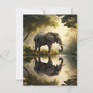Postal La reflexión de un elefante