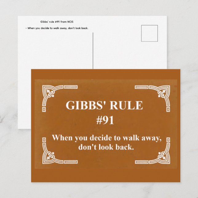 Postal la regla 91 de Gibbs (Anverso / Reverso)